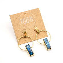 Load image into Gallery viewer, Brass Labradorite Deco Earring