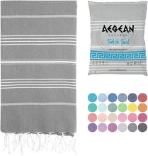 Load image into Gallery viewer, Aegean Concept Turkish Beach Towels – Oversized, Quick-Dry, Soft &amp; Packable – Night Blue
