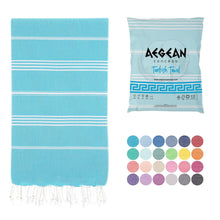 Load image into Gallery viewer, Aegean Concept Turkish Beach Towels – Oversized, Quick-Dry, Soft &amp; Packable – Night Blue