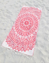Load image into Gallery viewer, Mandala Turkish Towel | Double Sided Beach Towel | Sand Free: Blue