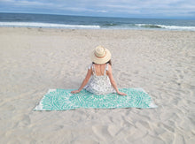 Load image into Gallery viewer, Mandala Turkish Towel | Double Sided Beach Towel | Sand Free: Blue