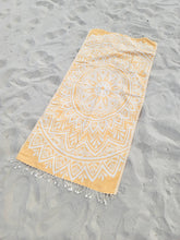 Load image into Gallery viewer, Mandala Turkish Towel | Double Sided Beach Towel | Sand Free: Turquoise