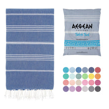 Load image into Gallery viewer, Aegean Concept Turkish Beach Towels – Oversized, Quick-Dry, Soft &amp; Packable – Night Blue