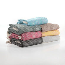 Load image into Gallery viewer, Throw Size Aegean Blanket – Soft &amp; Breathable 100% Turkish Muslin - 7 Colors: Mustard