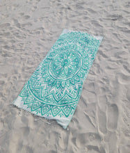 Load image into Gallery viewer, Mandala Turkish Towel | Double Sided Beach Towel | Sand Free: Yellow