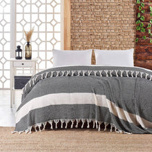 Load image into Gallery viewer, Throw Size Aegean Blanket – Soft &amp; Breathable 100% Turkish Muslin - 7 Colors: Mustard