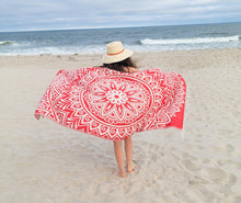 Load image into Gallery viewer, Mandala Turkish Towel | Double Sided Beach Towel | Sand Free: Yellow