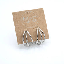 Load image into Gallery viewer, Triple Loop Hoop Earring- Gold Plated &amp; Stainless Steel: Gold Plated