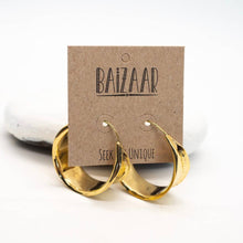 Load image into Gallery viewer, Brass Thick Hammered Hoop