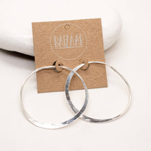 Load image into Gallery viewer, Sterling Silver Brushed Hoop Earring