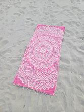 Load image into Gallery viewer, Mandala Turkish Towel | Double Sided Beach Towel | Sand Free: Yellow