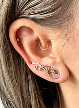 Load image into Gallery viewer, Decorated Sterling Silver Ear Climber