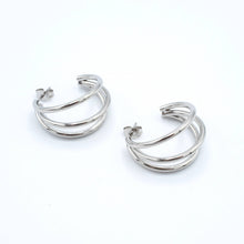 Load image into Gallery viewer, Triple Loop Hoop Earring- Gold Plated &amp; Stainless Steel: Gold Plated