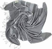 Load image into Gallery viewer, Aegean Concept Turkish Beach Towels – Oversized, Quick-Dry, Soft &amp; Packable – Night Blue