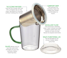 Load image into Gallery viewer, Glass Tea Infuser Mug