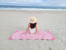 Load image into Gallery viewer, Mandala Turkish Towel | Double Sided Beach Towel | Sand Free: Blue