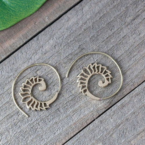 Silver Thorn spiral earrings - BE056