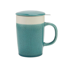 Load image into Gallery viewer, 16 oz Crackle Glaze Tea Infuser Mug